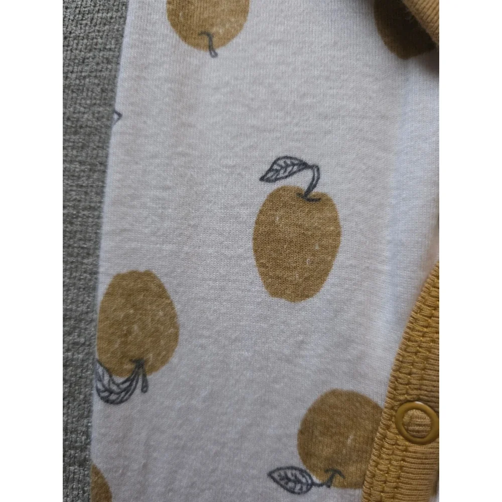 Little Planet by Carters Organic Cotton Apple Print Kimono Sleep‎ Play Romper 3M